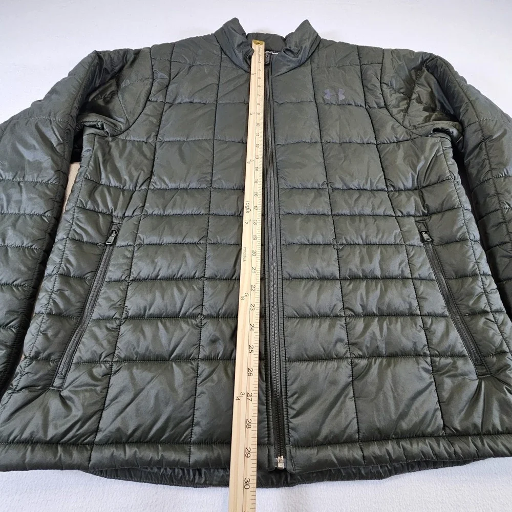 Under Armour Jacket Mens 2XL XXL Green ColdGear Infrared Puffer Quilted Full Zip
